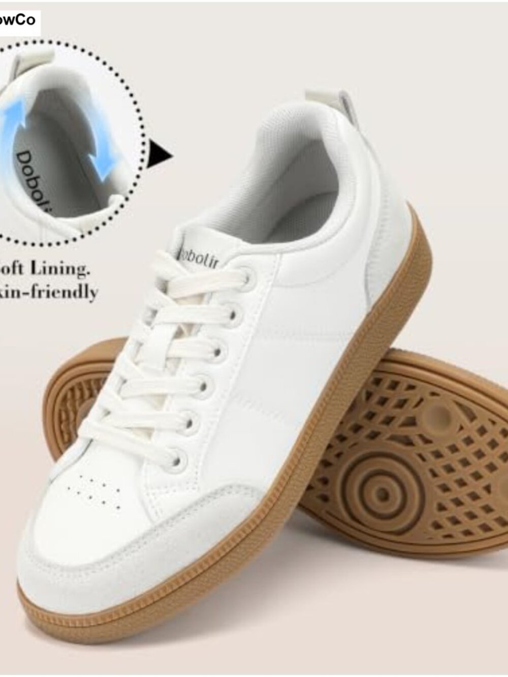 Faux Leather Suede Women's Fashion Sneakers Lace Up Walking Shoes - Picture 3 of 6